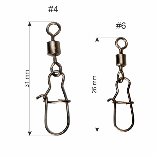 Вертлюг із застібкою Rolling swivel snap - 4