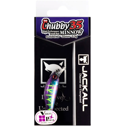 Воблер Jackall Chubby Minnow 35SP 35mm 2.3g UV UL Tamamushi Tiger - 3